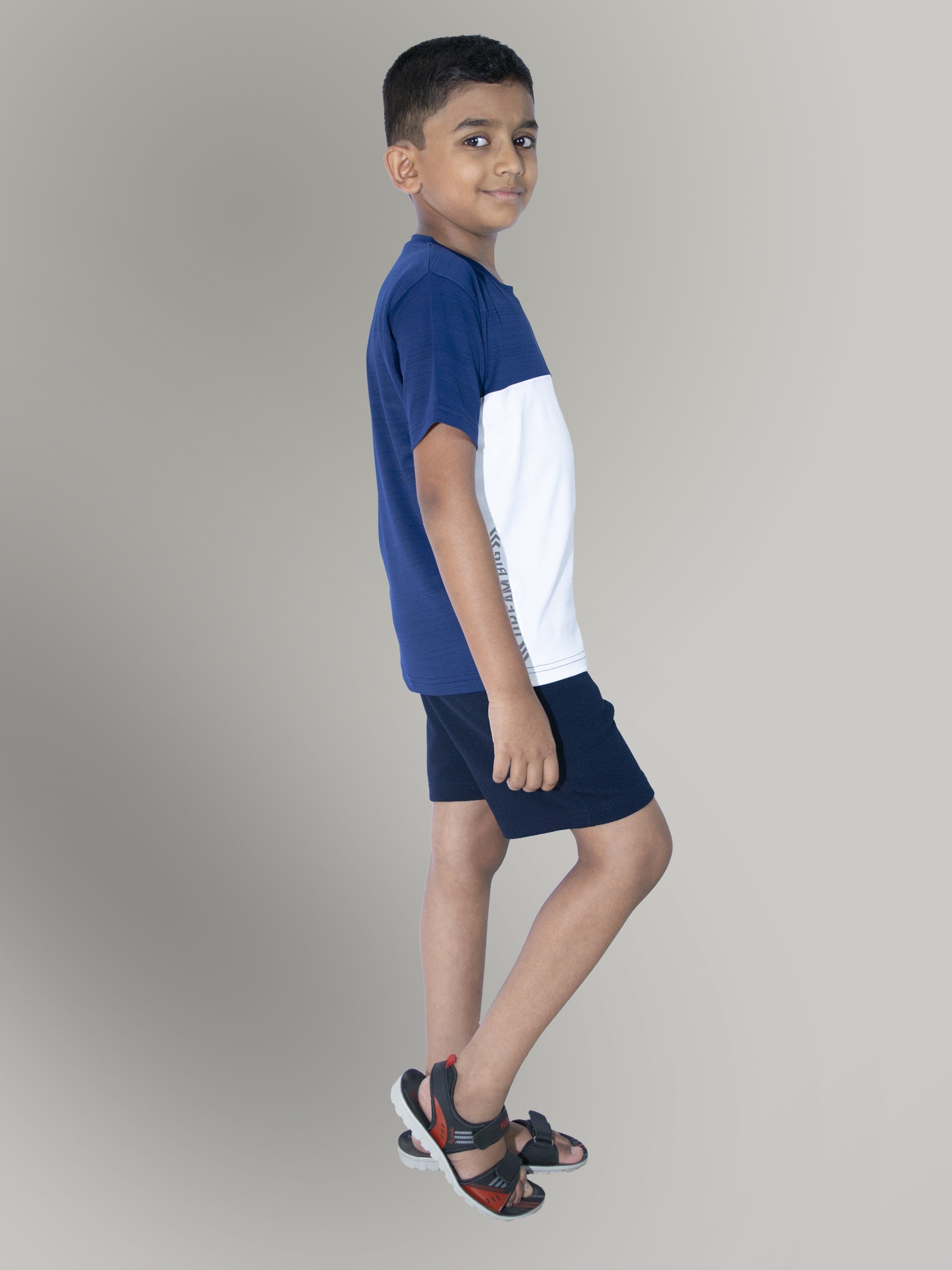 Jilz Boys Dry Fit T-Shirt and Shorts Combo - Navy