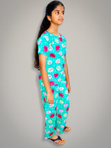 Jilz Girls Cotton  Nightwear - Green