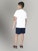 Jilz Boys Dry Fit T-Shirt and Shorts Combo - White, Navy