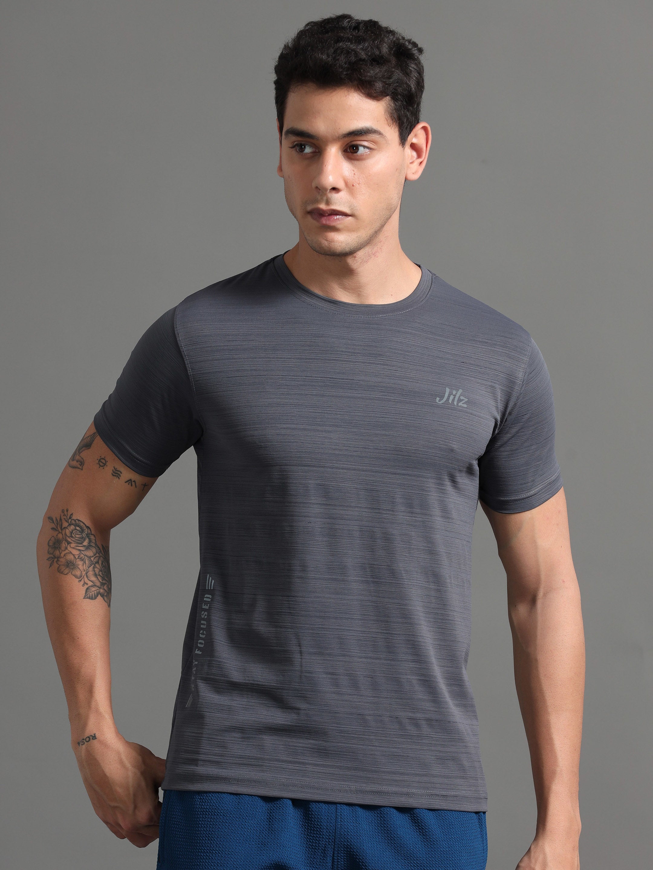 Jilz Men's Dry Fit T-Shirt - Grey