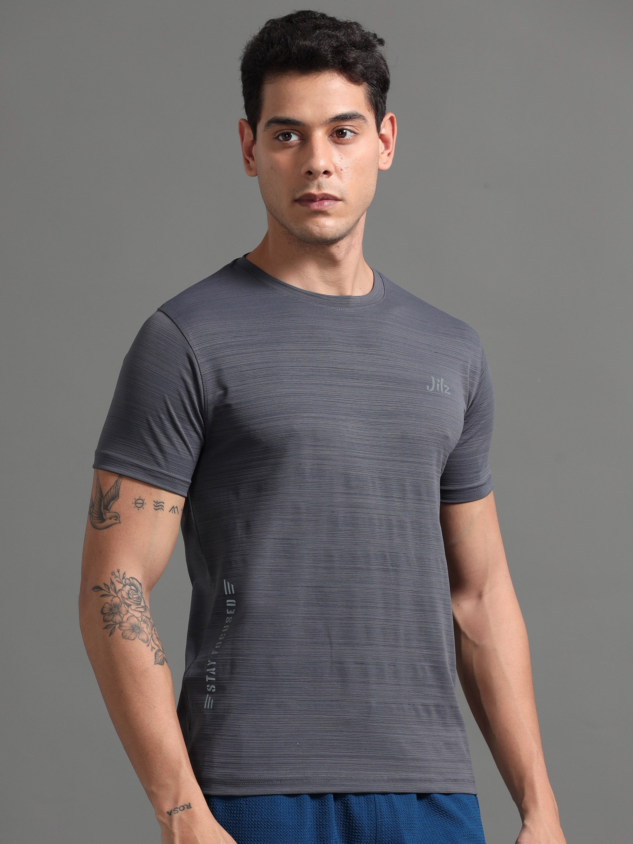 Jilz Men's Dry Fit T-Shirt - Grey