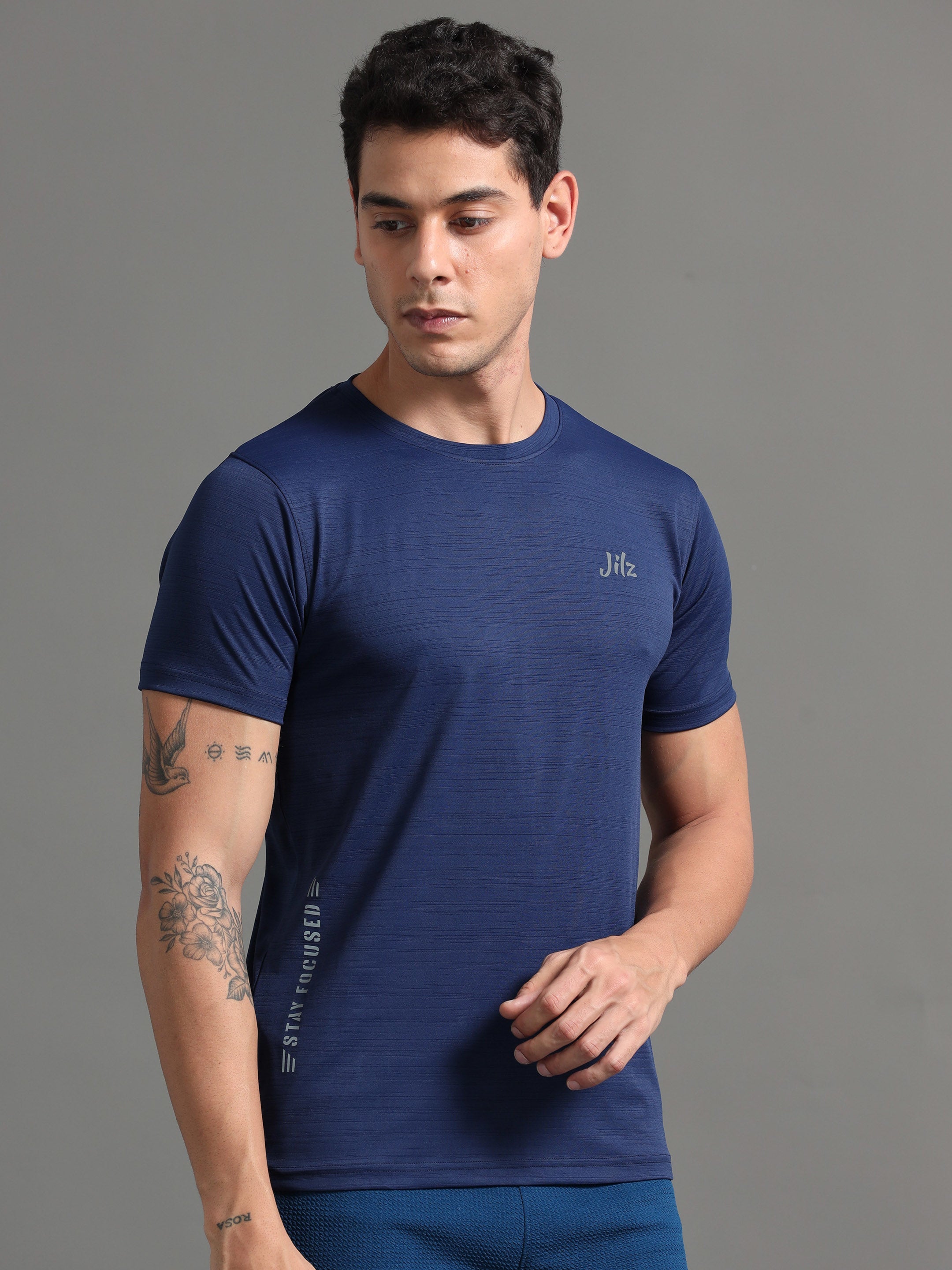 Jilz Men's Dry Fit T-Shirt -Navy