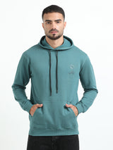 Jilz Men's Cotton Hooded Sweatshirt - Green