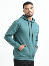 Jilz Men's Cotton Hooded Sweatshirt - Green