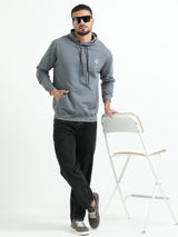 Jilz Men's Cotton Hooded Sweatshirt - Grey