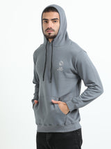 Jilz Men's Cotton Hooded Sweatshirt - Grey