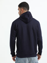 Jilz Men's Cotton Hooded Sweatshirt - Navy