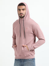 Jilz Men's Cotton Hooded Sweatshirt - Pink