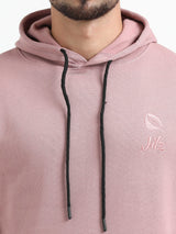 Jilz Men's Cotton Hooded Sweatshirt - Pink