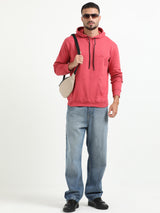 Jilz Men's Cotton Hooded Sweatshirt - Tea Rose