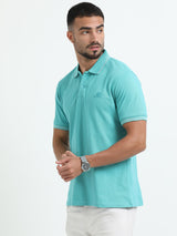 Jilz Men's Cotton Polo T-Shirt - Light Green