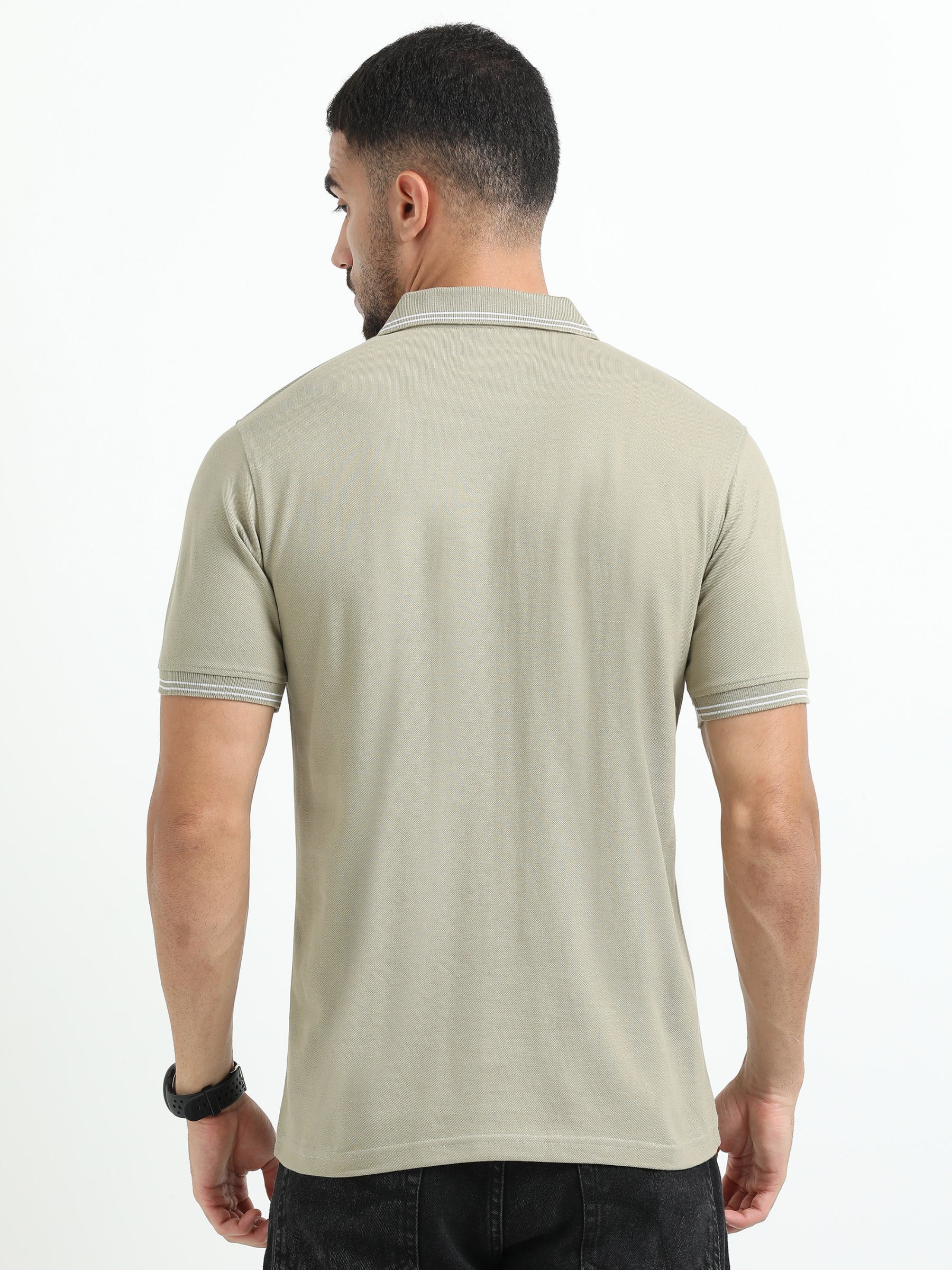 Jilz Men's Cotton Polo T-Shirt - Olive