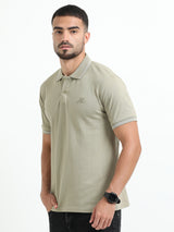 Jilz Men's Cotton Polo T-Shirt - Olive