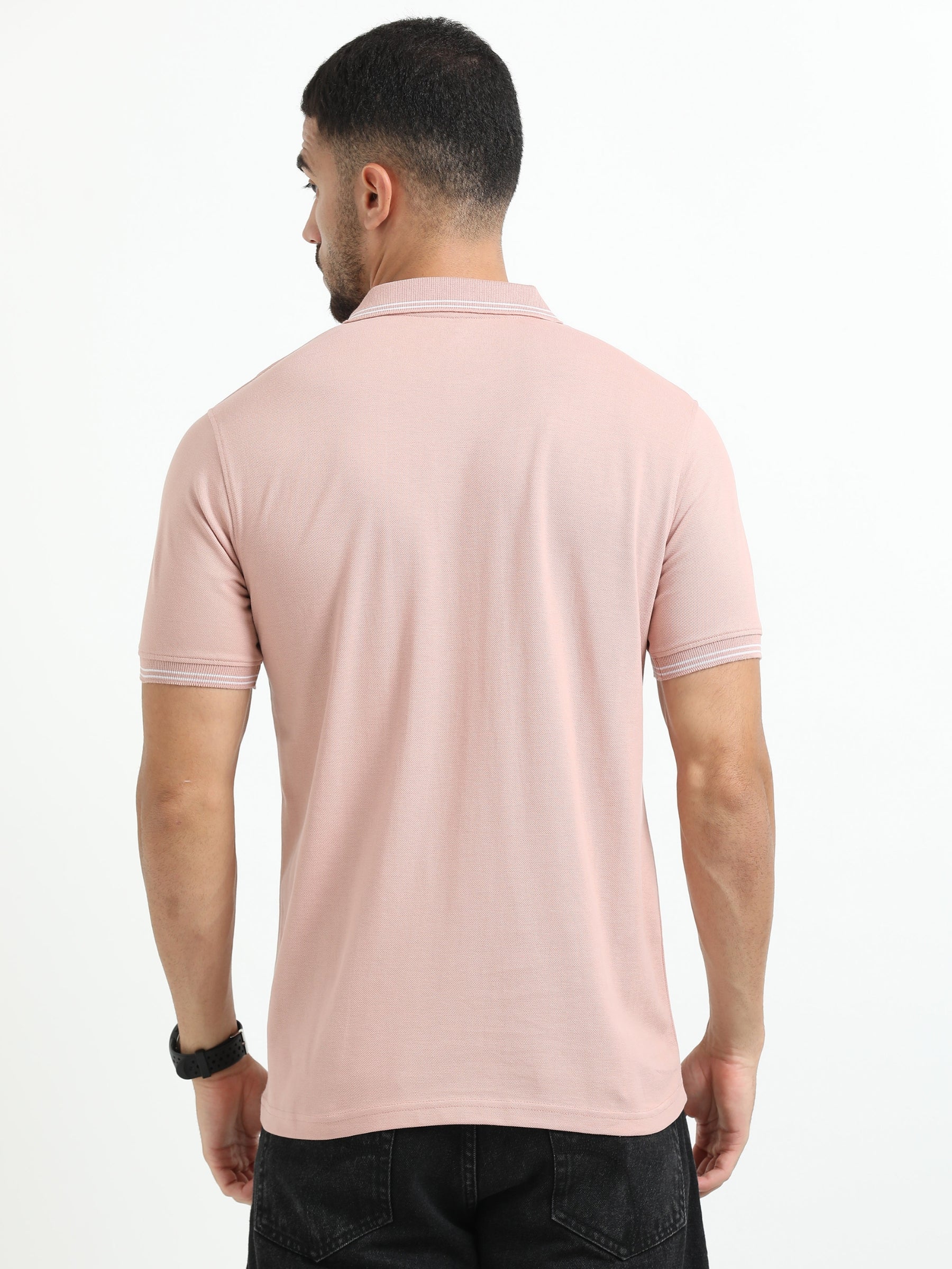 Jilz Men's Cotton Polo T-Shirt - Pink