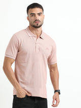 Jilz Men's Cotton Polo T-Shirt - Pink