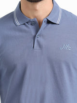 Jilz Men's Cotton Polo T-Shirt - Purple Navy