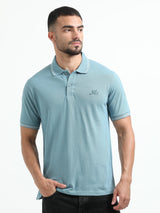 Jilz Men's Cotton Polo T-Shirt - Steel Blue