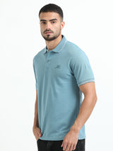 Jilz Men's Cotton Polo T-Shirt - Steel Blue