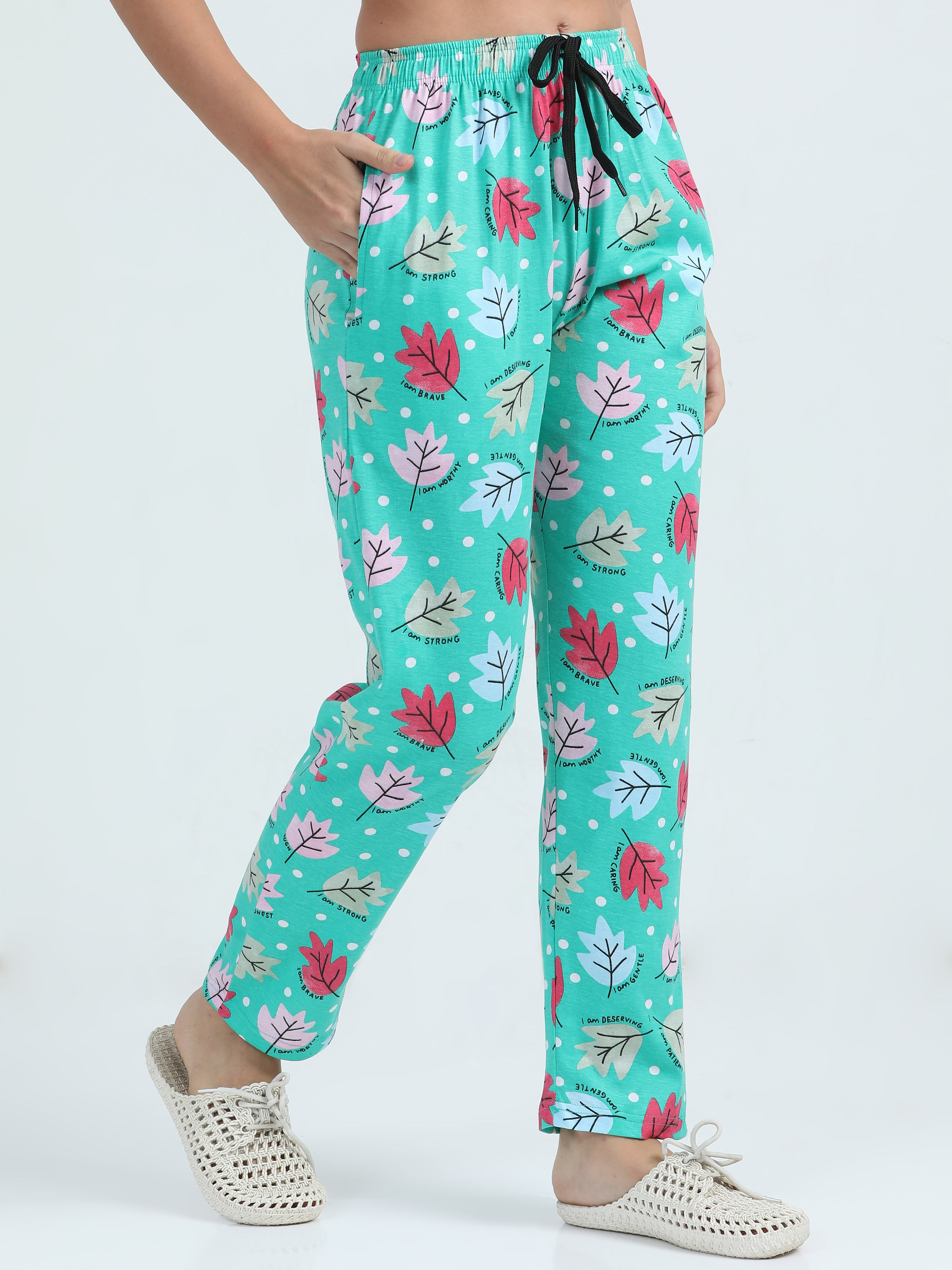 Jilz Women's Cotton Pyjama - Green