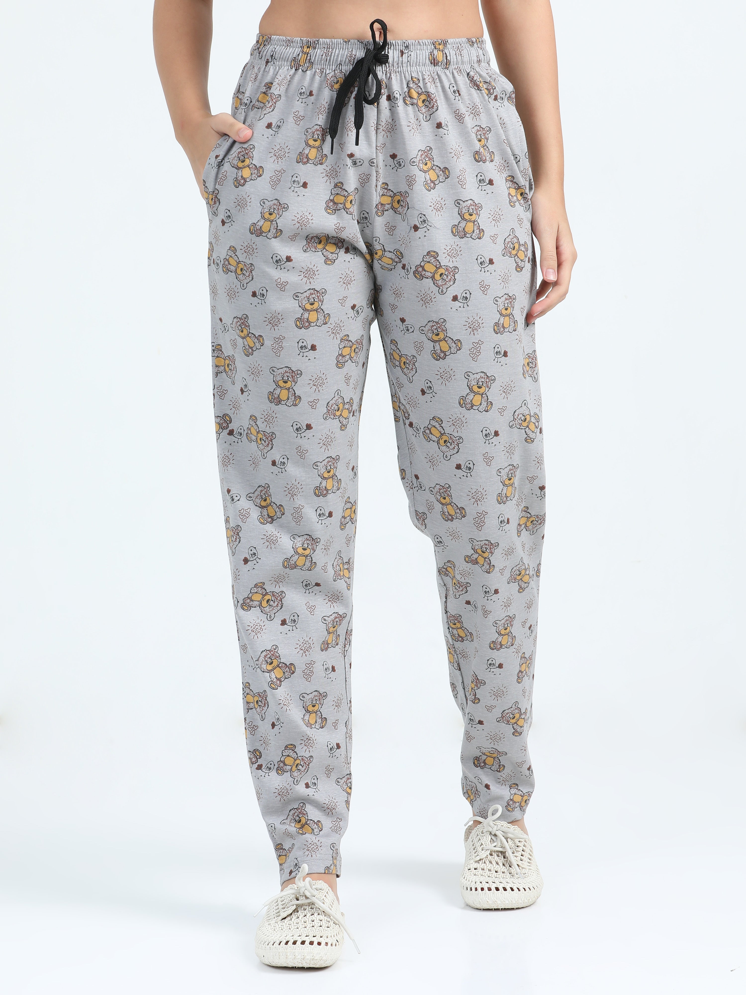 Jilz Women's Cotton Pyjama - Grey