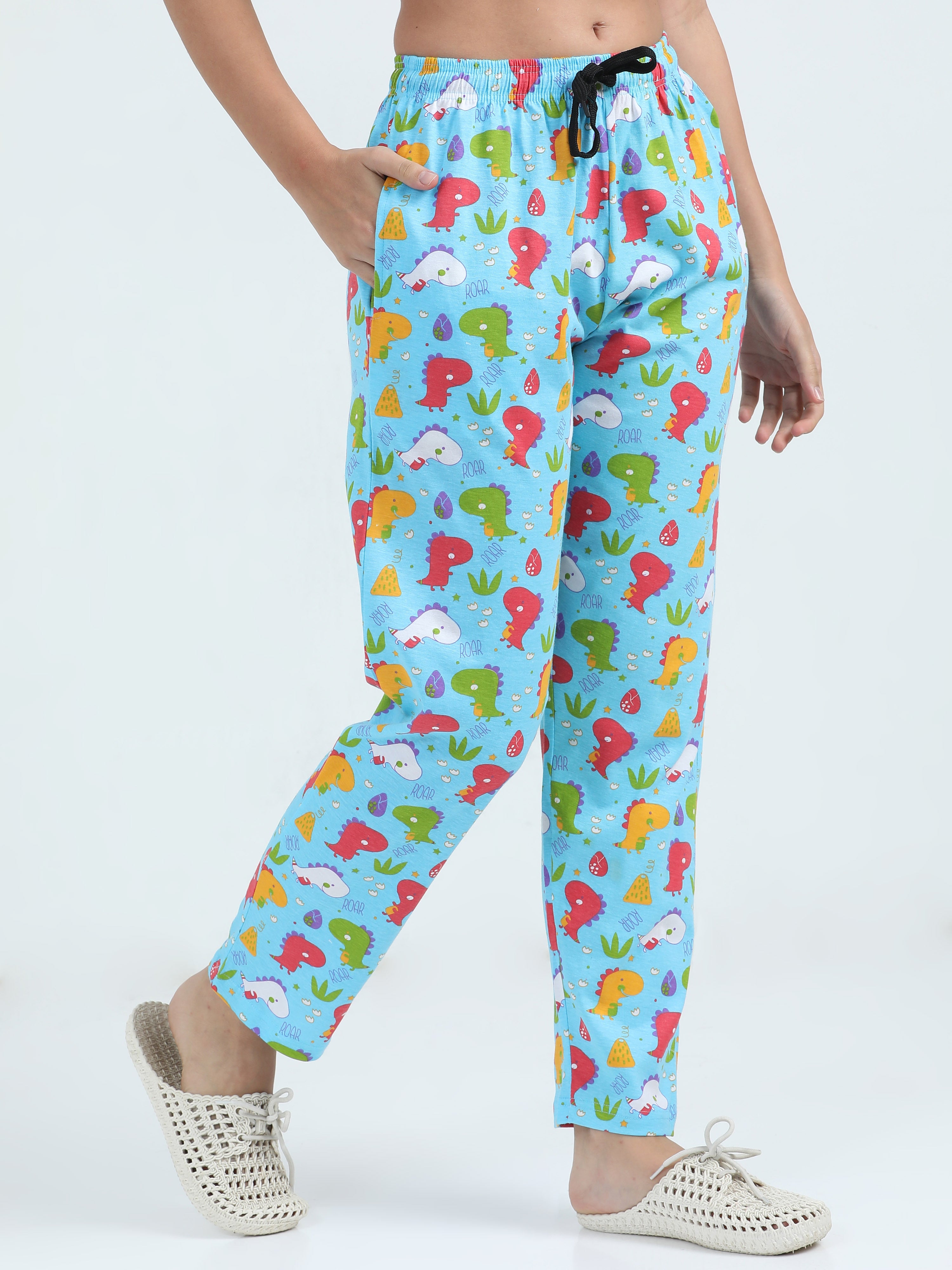 Jilz Women's Cotton Pyjama - Blue