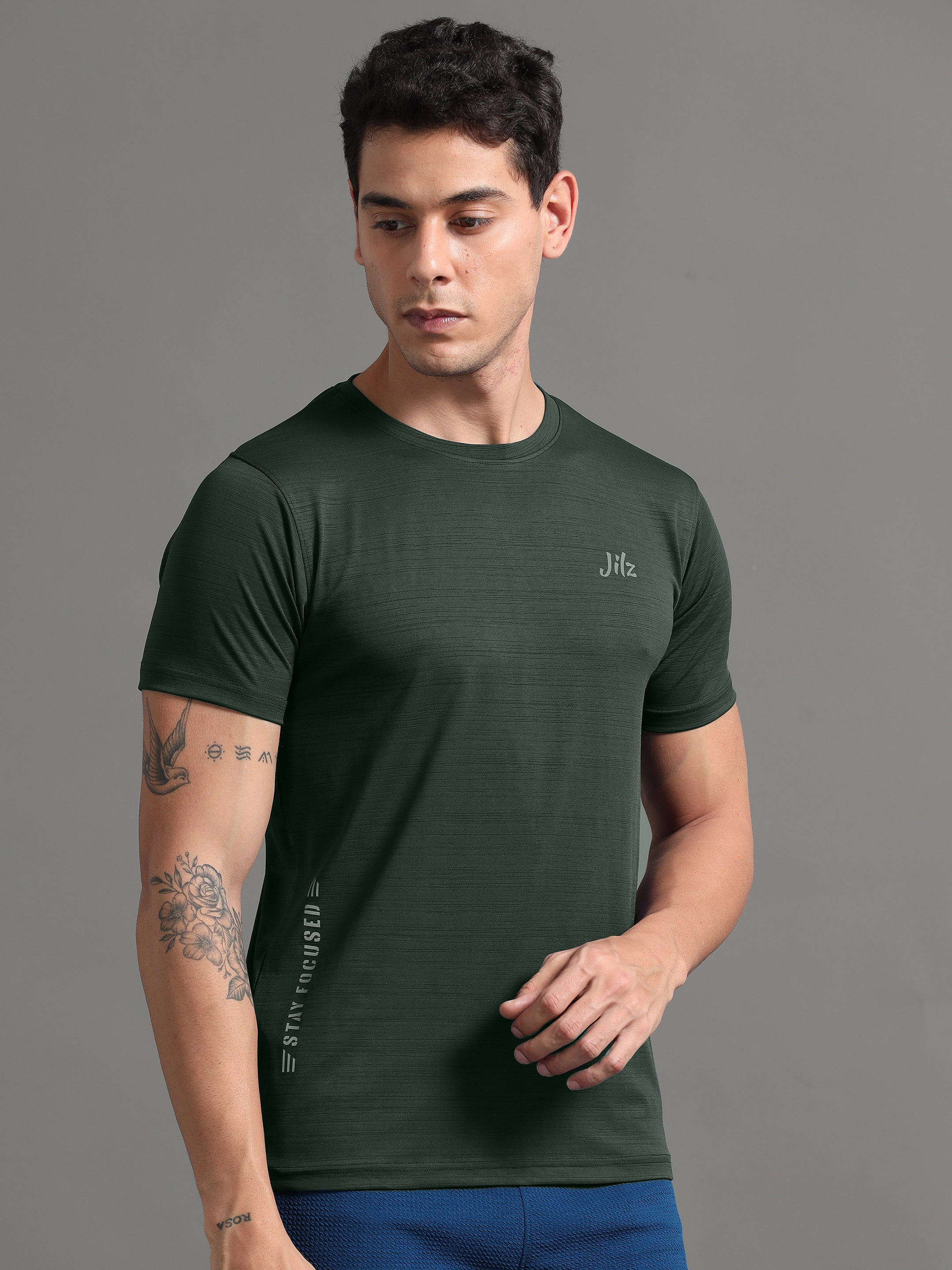 Jilz Men's Dry Fit T-Shirt - Bottle Green