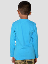 Jilz Boys Full Sleeve Cotton T-Shirt - Aqua