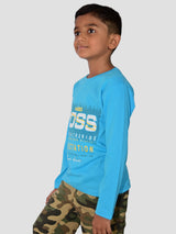 Jilz Boys Full Sleeve Cotton T-Shirt - Aqua