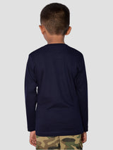 Jilz Boys Full Sleeve Cotton T-Shirt - Navy