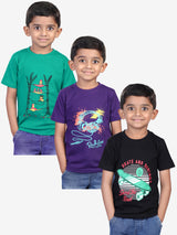 Jilz Boys Half Sleeve Cotton T-Shirt (Pack of 3)