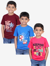 Jilz Boys Half Sleeve Cotton T-Shirt (Pack of 3)