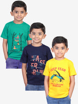 Jilz Boys Half Sleeve Cotton T-Shirt (Pack of 3)