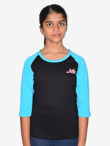 Jilz Girls Cotton Raglan Sleeve T-Shirt (Pack of 3)