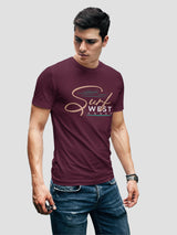 Jilz Mens Half Sleeve T-Shirt  (Maroon)