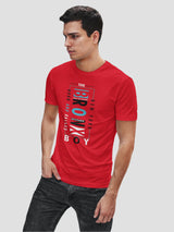 Jilz Mens Half Sleeve T-Shirt  (Red)