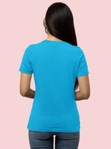 Jilz Womens Half Sleeve T-Shirt  (Aqua)