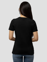 Jilz Womens Half Sleeve T-Shirt  (Black)