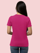 Jilz Womens Half Sleeve T-Shirt  (Fuchsia)