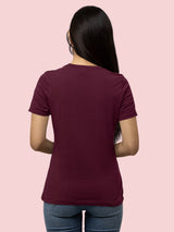 Jilz Womens Half Sleeve T-Shirt  (Maroon)