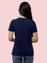 Jilz Womens Half Sleeve T-Shirt  (Navy)